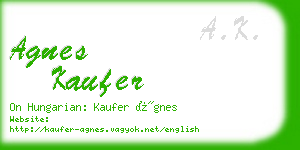 agnes kaufer business card